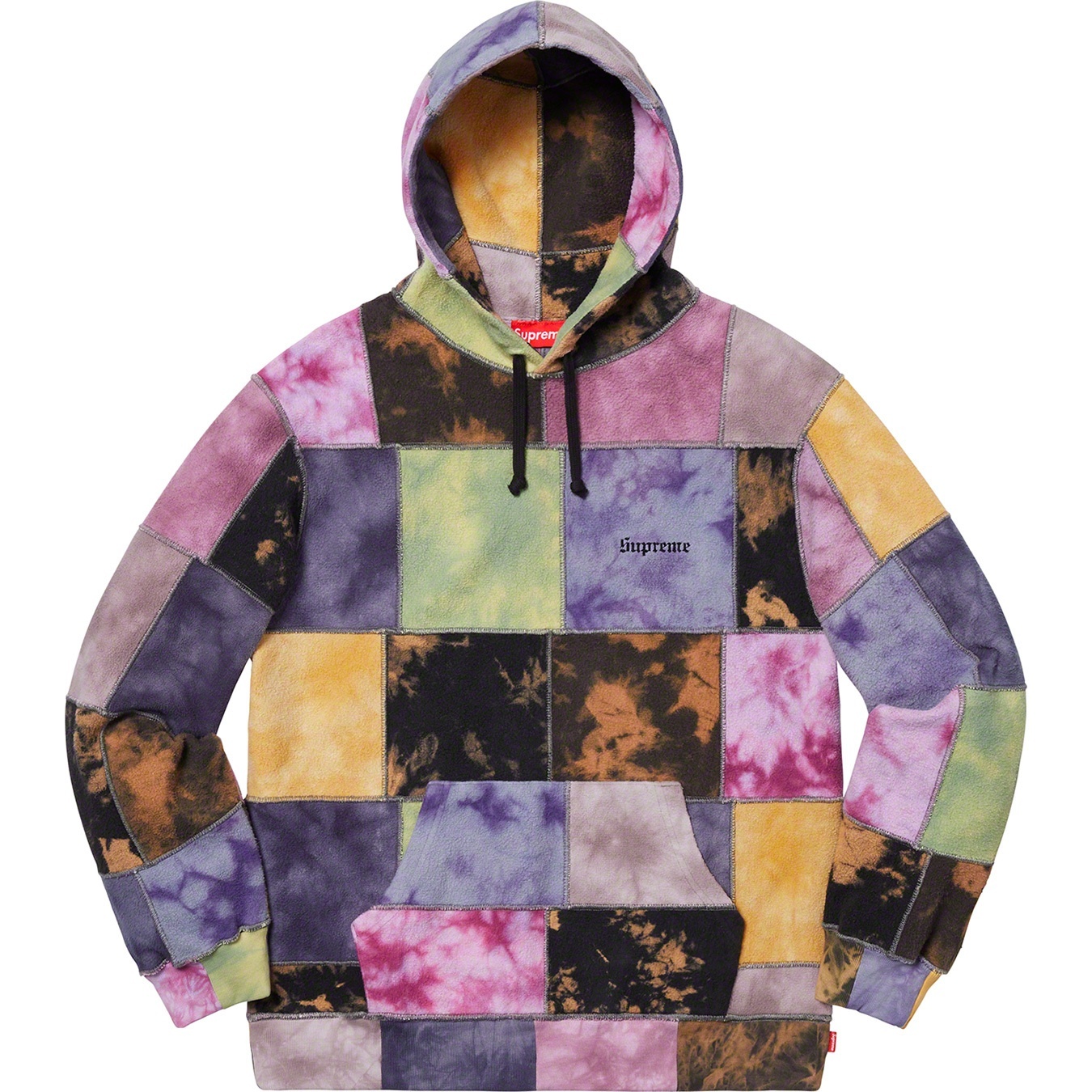 Patchwork Tie Dye Hooded Sweatshirt view 2